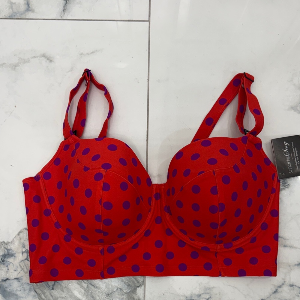 Smart & Sexy Red and Blue Polka Dot Bra